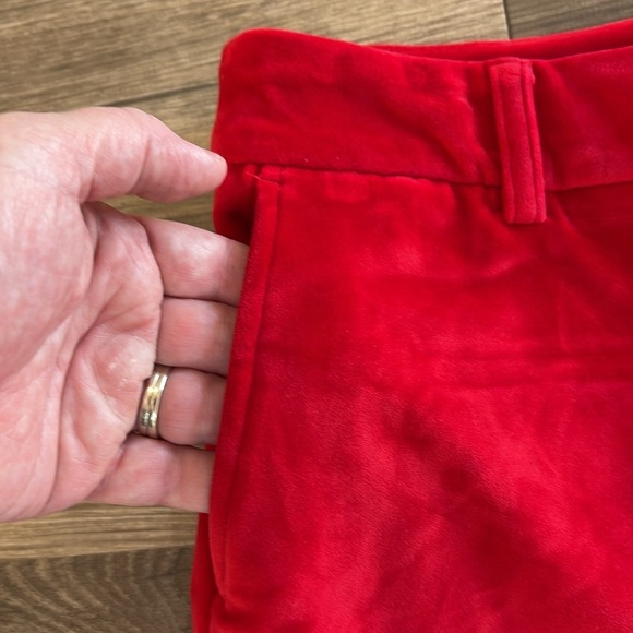 Women's Statement Red Trousers Velvet Pants by Maison d' Amelie Size 8 Holiday - Picture 6 of 10
